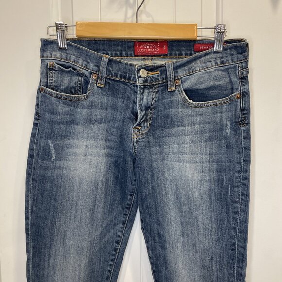 Lucky Brand Women’s 2/26 Sienna Cigarette Blue Jeans Stretch Denim Straight Leg - Picture 2 of 10